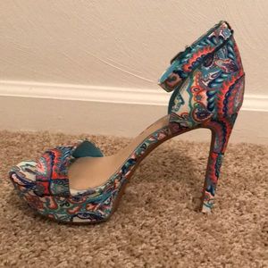 Gianni Buni multi-color platform heels